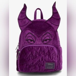 Loungefly Purple Maleficent Velvet Mini Backpack